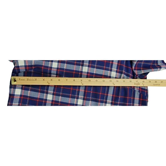 Piphany Carmine Dress Size Medium Blue Red Plaid Pockets Work Office Preppy - Picture 7 of 9